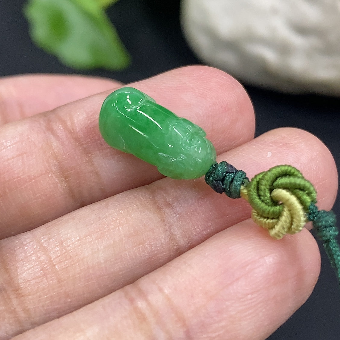 Jadeite Pixiu Pendant Total Weight Approximately 1.2g