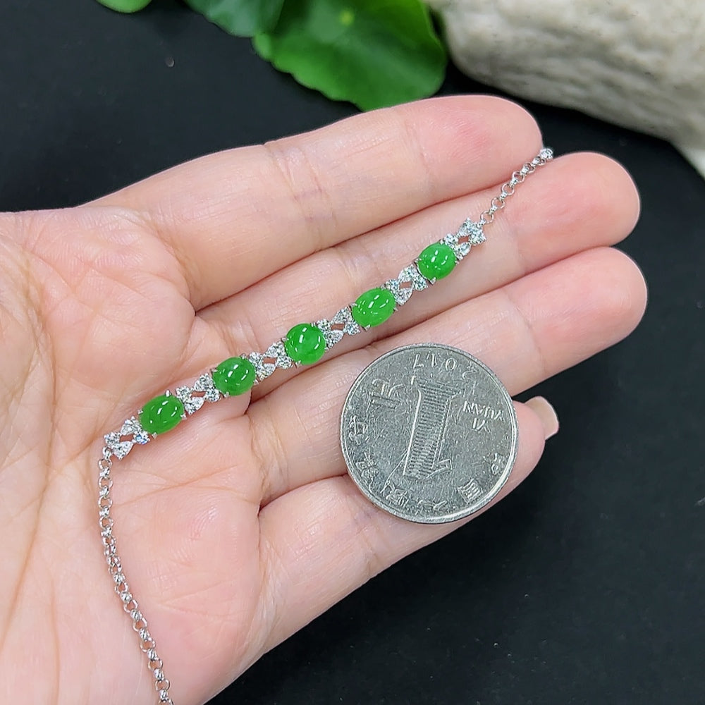 Jadeite Inlaid Bracelet 18K Gold (Non-Diamond)