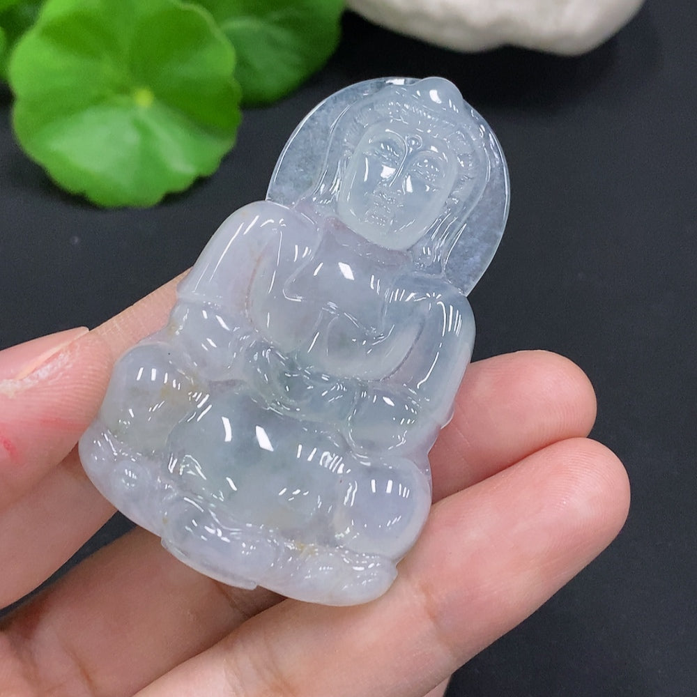 Jadeite Guanyin Pendant, Total Weight Approx. 22.3g