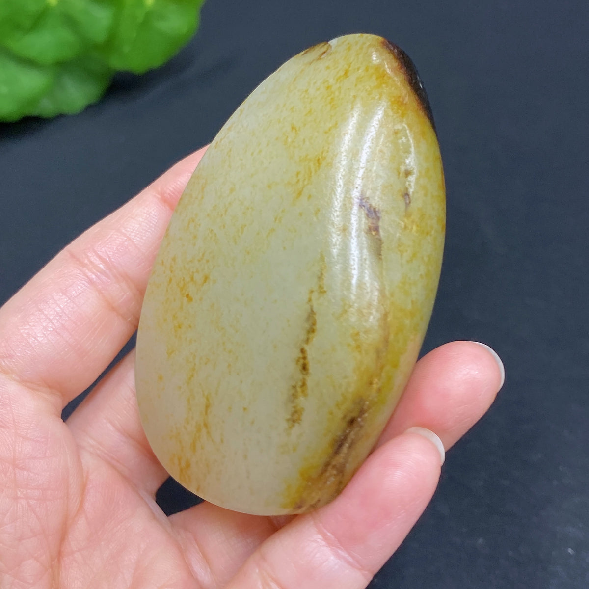 Hetian Jade Seed Material Samantabhadra Hand Piece, Approx. 96.4g; Skin Color Origin Undetermined