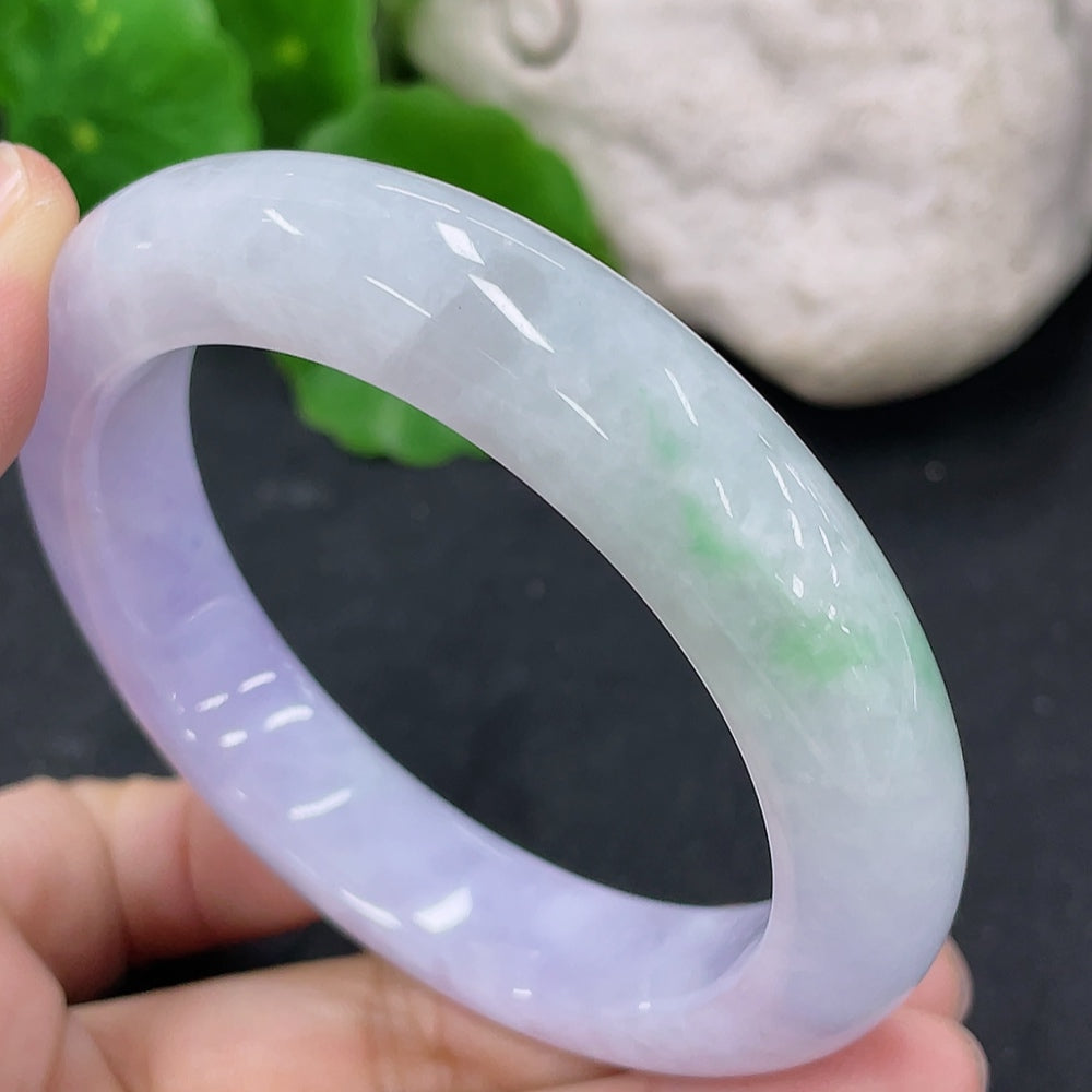 Jadeite Round Bracelet, Total Weight Approx. 58.66g, Size 52.9