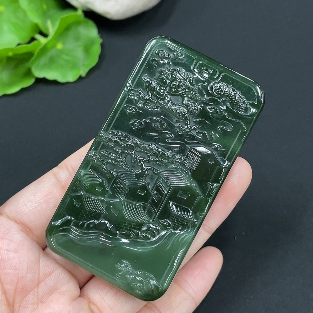Hetian Jade Pendant  Landscape Plaque  Total Weight: Approx. 85.2g