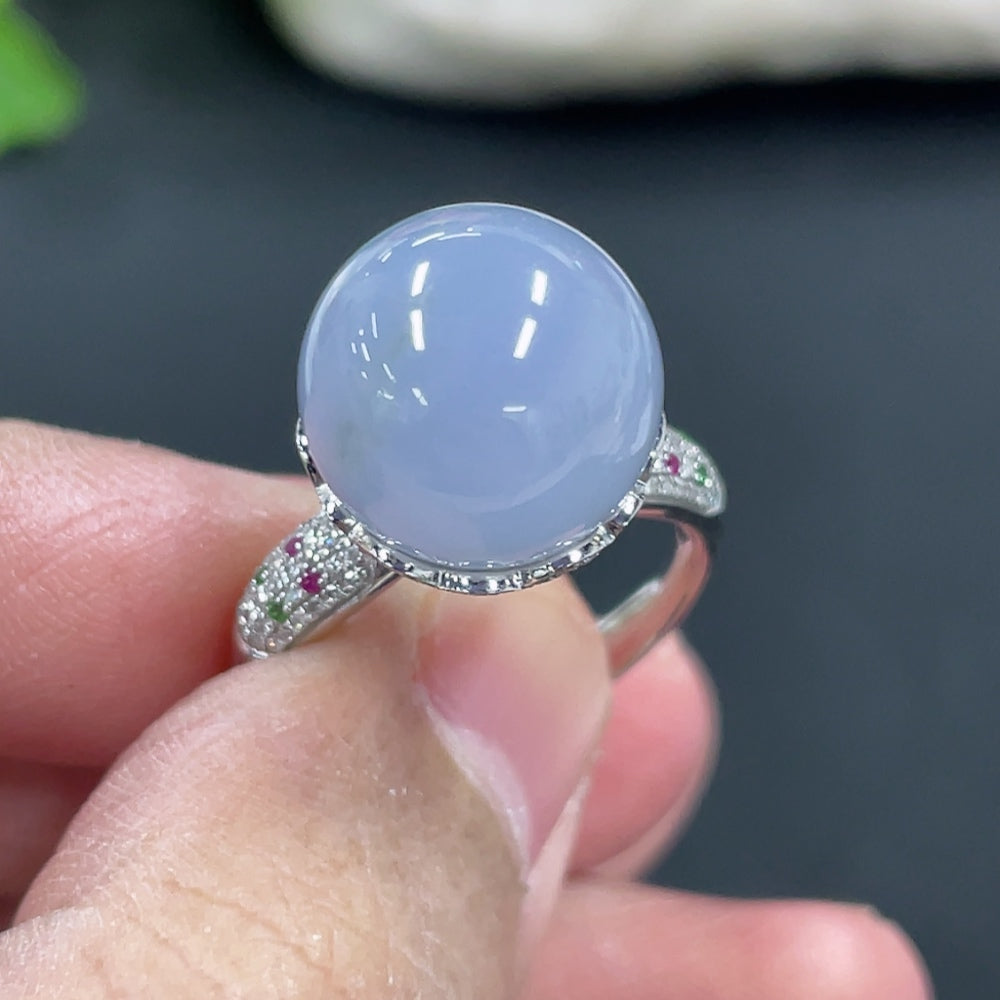Jadeite Bezel Ring in 18K Gold, Approx. 7g with Diamond Accents (Colorless)