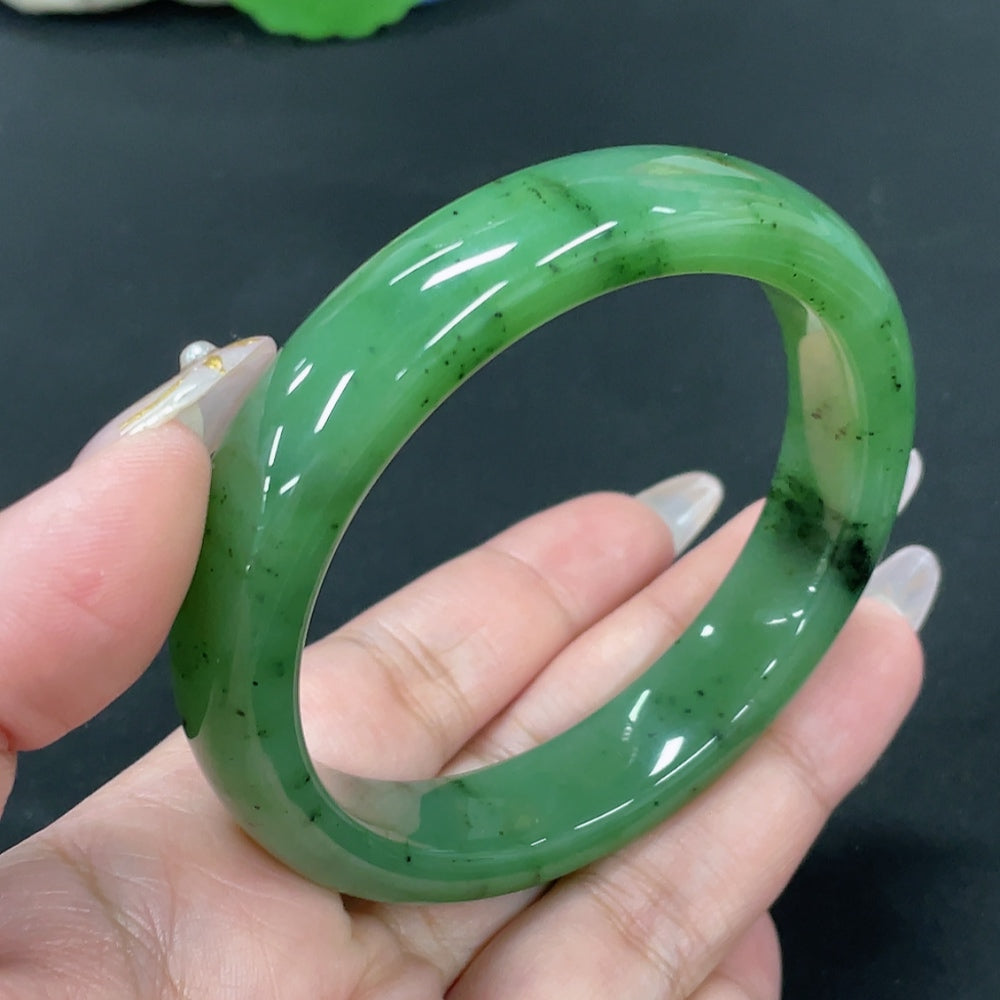 Hetian Jade Round Bracelet Size 61 Total Weight Approx.66.5g