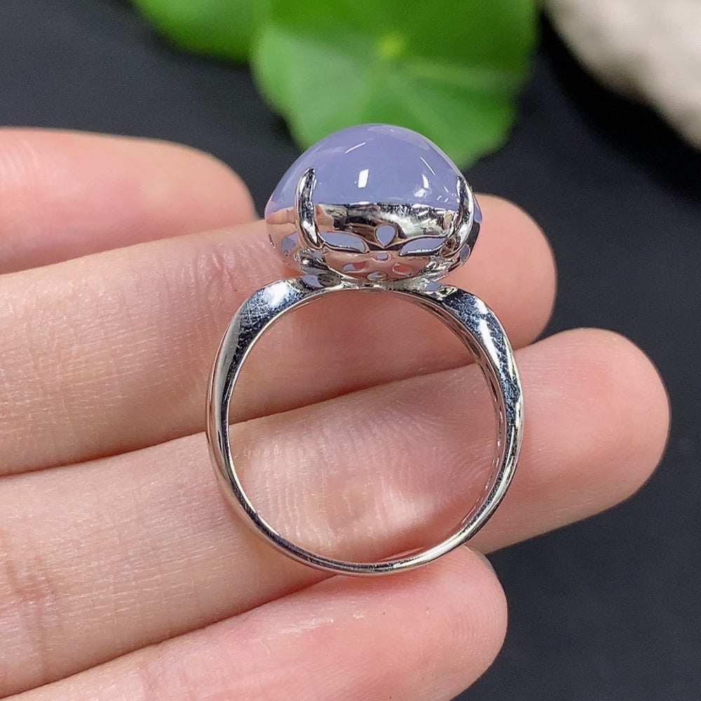 Jadeite Cabochon Ring with 18K Gold and Diamond Accents