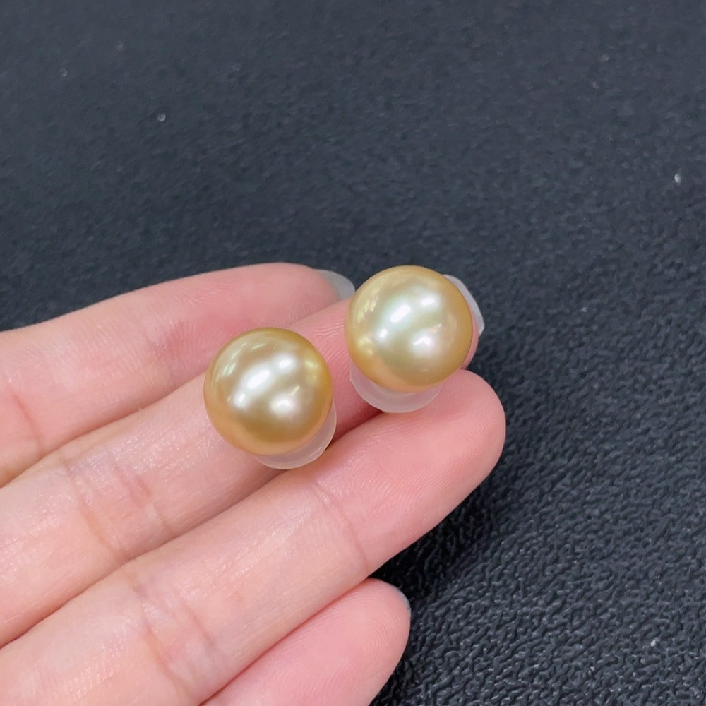 Seawater Pearl Earrings 18k Gold Color Origin Undetermined