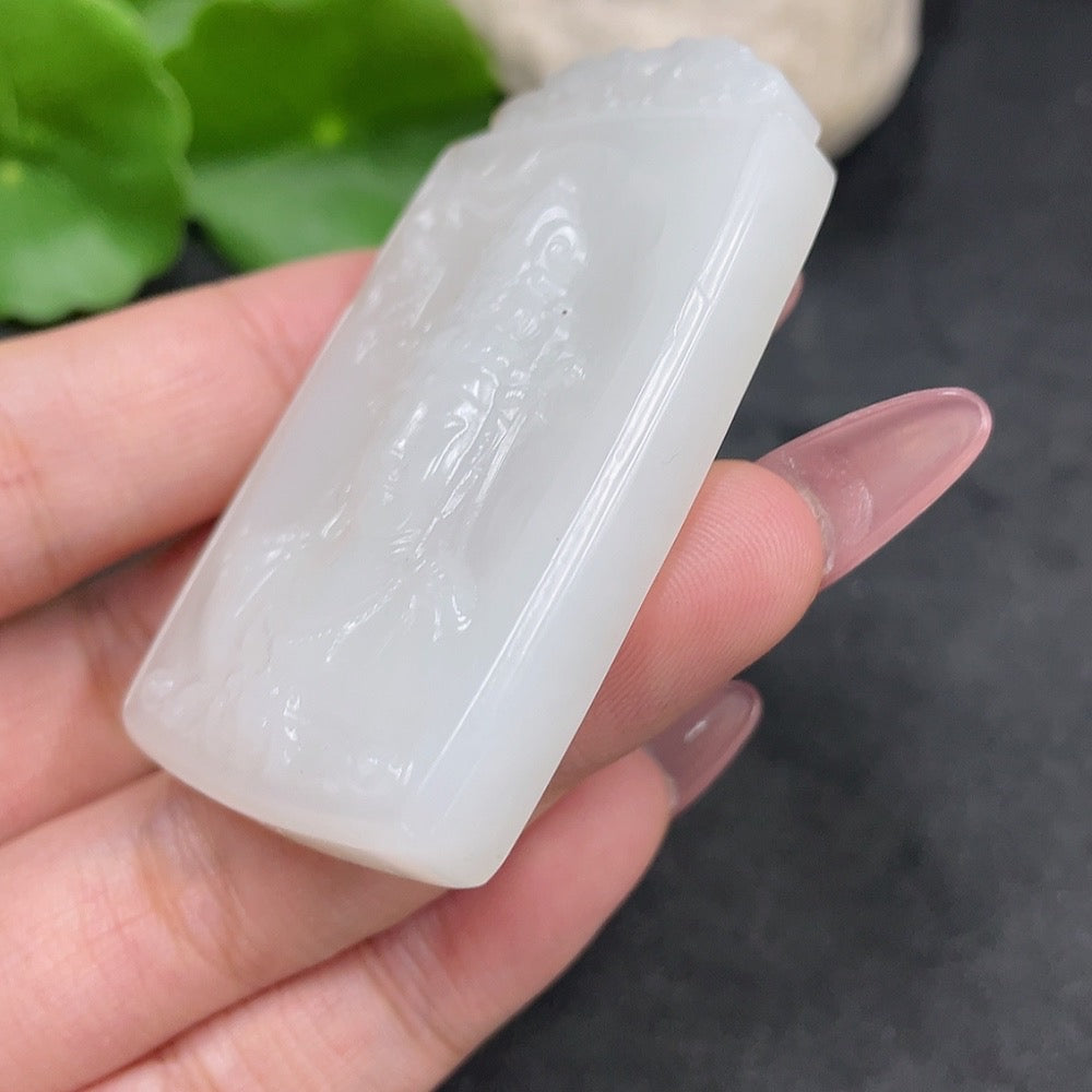 Hetian Jade Pendant    Guanyin    Total Weight: Approx. 40.6g