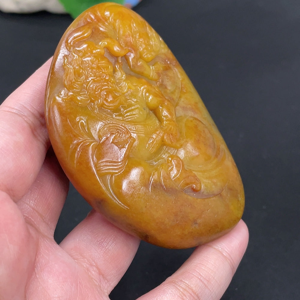 Hetian Jade Pendant - Zhong Kui, Total Weight Approximately 152.9g, Undetermined Skin Color Origin, Contains Other Mineral Components