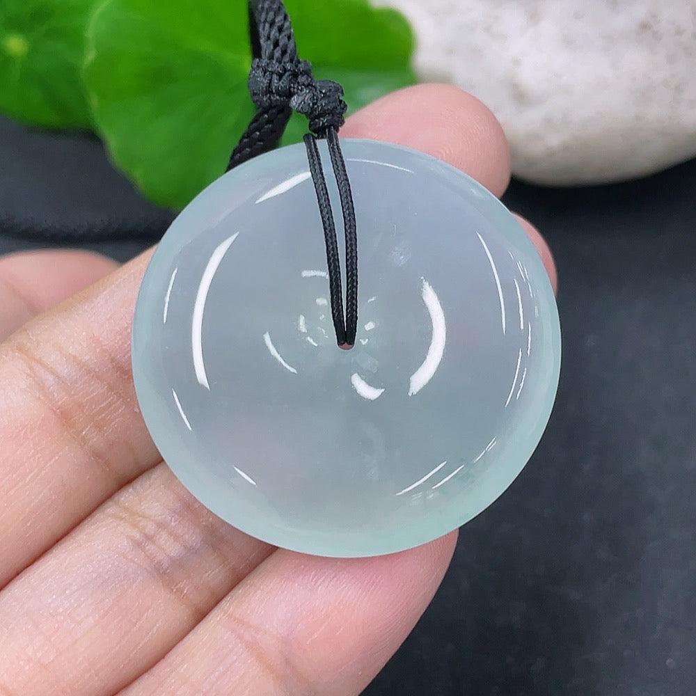 Jadeite Safety Buckle Pendant, total weight with rope approx. 18.15g