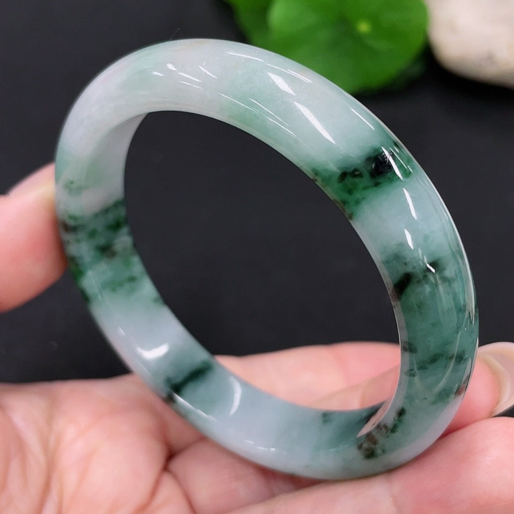 Jadeite Round Bangle Total Weight Approx. 47.69g Containing Other Mineral Components Size 54.9