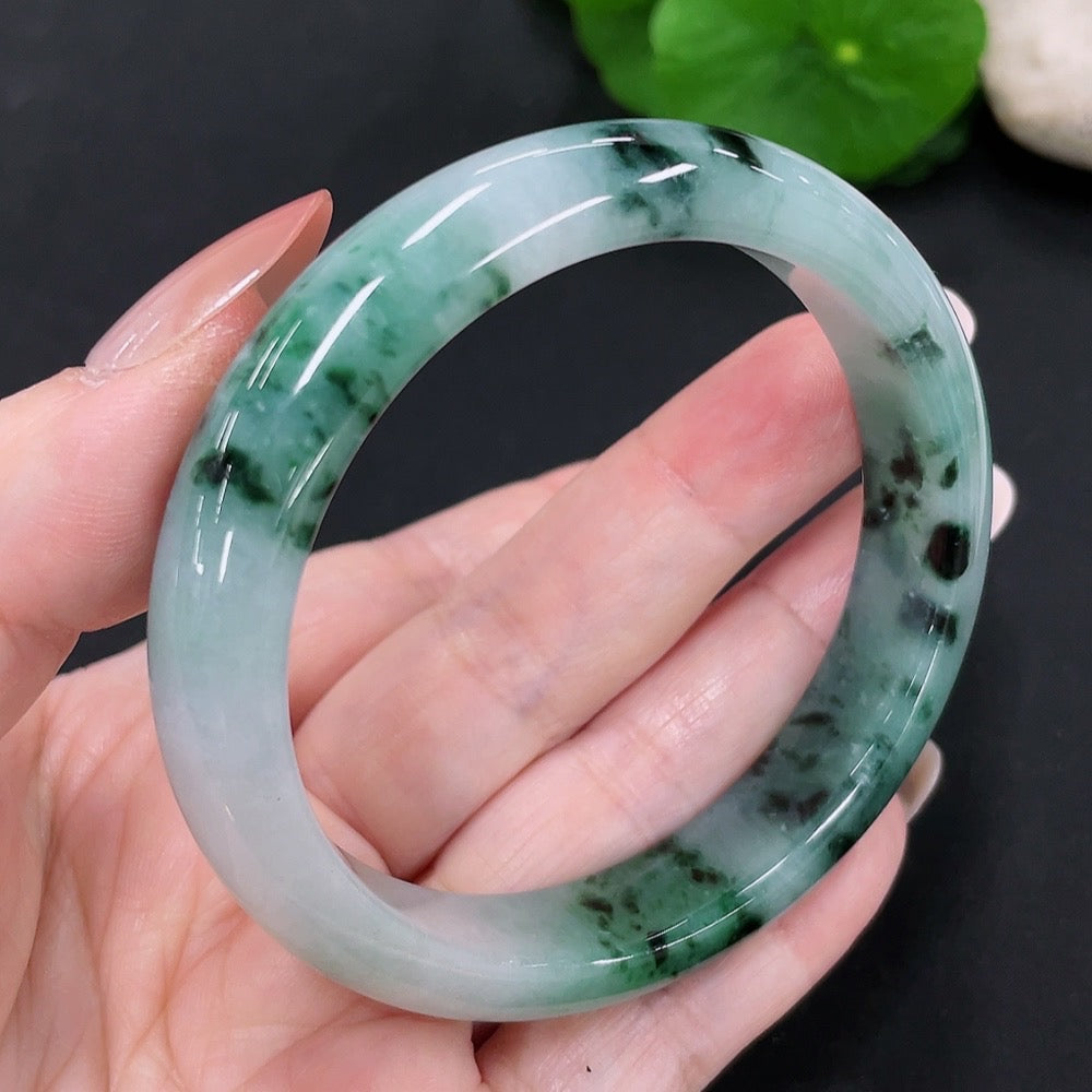 Jadeite Round Bangle Total Weight Approx. 47.69g Containing Other Mineral Components Size 54.9