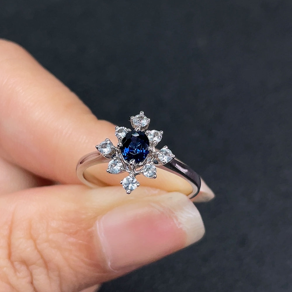 18K Gold Sapphire Ring (Non-Diamond) Total Weight Approx. 2.45g Size 14