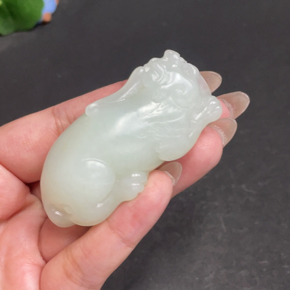 Hetian Jade Pendant, Auspicious Beast, Total Weight: Approx. 67.4g