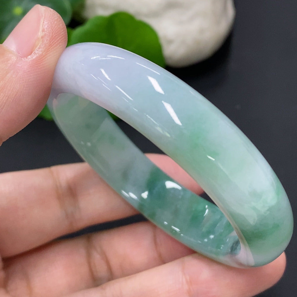 Jadeite Imperial Concubine Bangle Size 55.4/48.5 Total Weight Approx. 46.4g