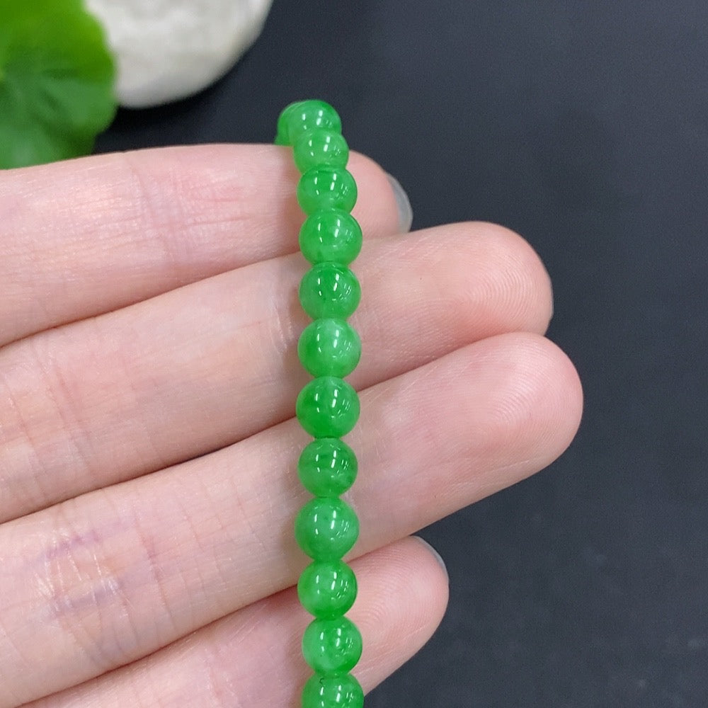 Jadeite Bracelet Non-Gold Total Weight Approx. 8.6g Size 5mm