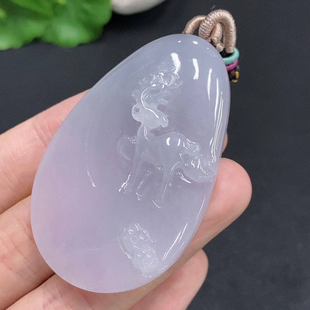 Jadeite You Are Always with Me Pendant (Total weight with rope: approx. 33.5g)