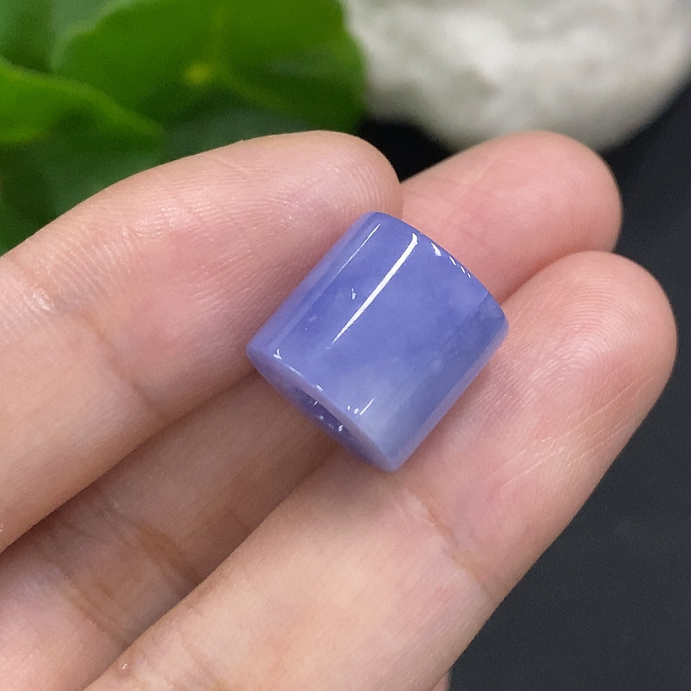 HUILIU HQ jadeite barrel beads, approx. 12.4mm, natural green jade with smooth surface, lightweight at 4.1g, jewelry-making supplies.
