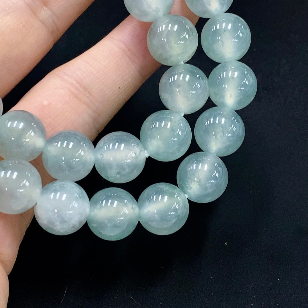 HUILIU HQ jadeite beaded necklace with 10.3mm jade beads, totaling approximately 98.61g, featuring natural green jade stones.