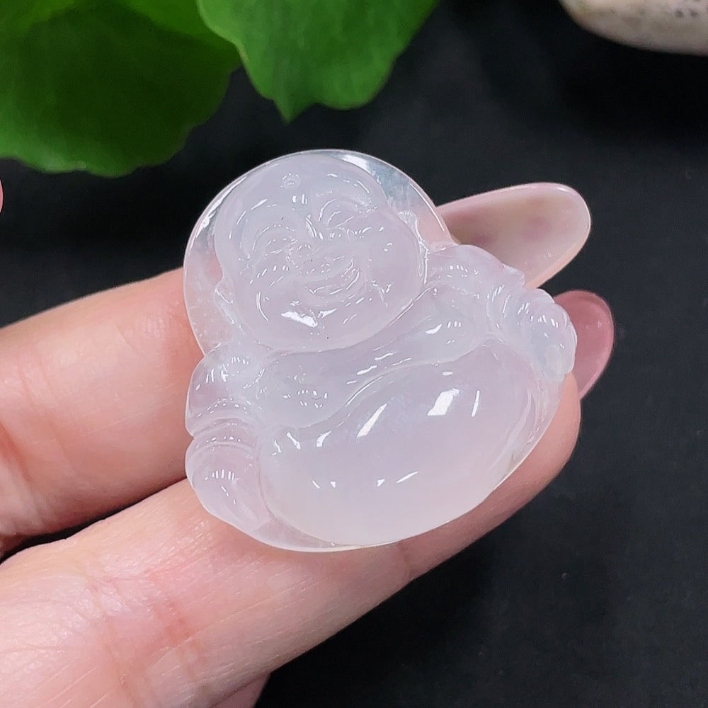 Jadeite Buddha pendant from HUILIU HQ, carved from green jade, weighing approximately 11.35g, featuring a detailed Buddha figure.