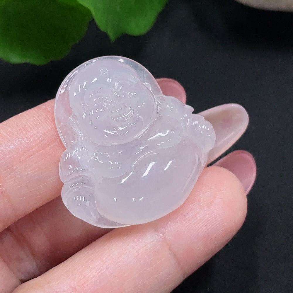 Jadeite Buddha pendant from HUILIU HQ, featuring a detailed carved Buddha design, weighing approximately 11.35g.