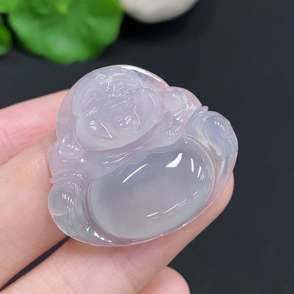 Jadeite Buddha pendant from HUILIU HQ, crafted from green jade, weighing approximately 7.3g, featuring detailed Buddha carving.