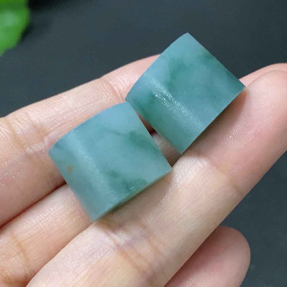 Unpolished Jadeite inlaid piece by HUILIU HQ, showcasing natural jade with intricate inlay details, certified by Huiliu.