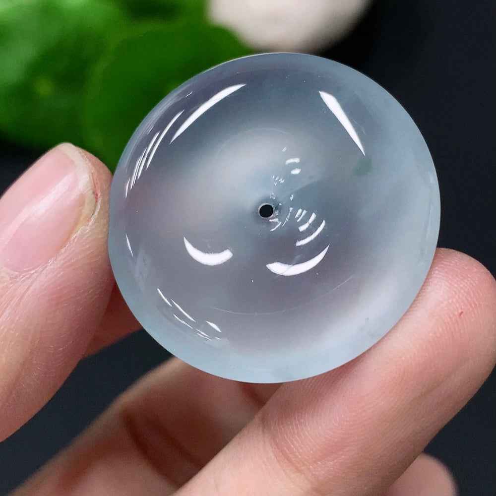 HUILIU HQ jadeite pendant peace ring with a 9.422g jade stone, featuring smooth, polished jade jewelry design.