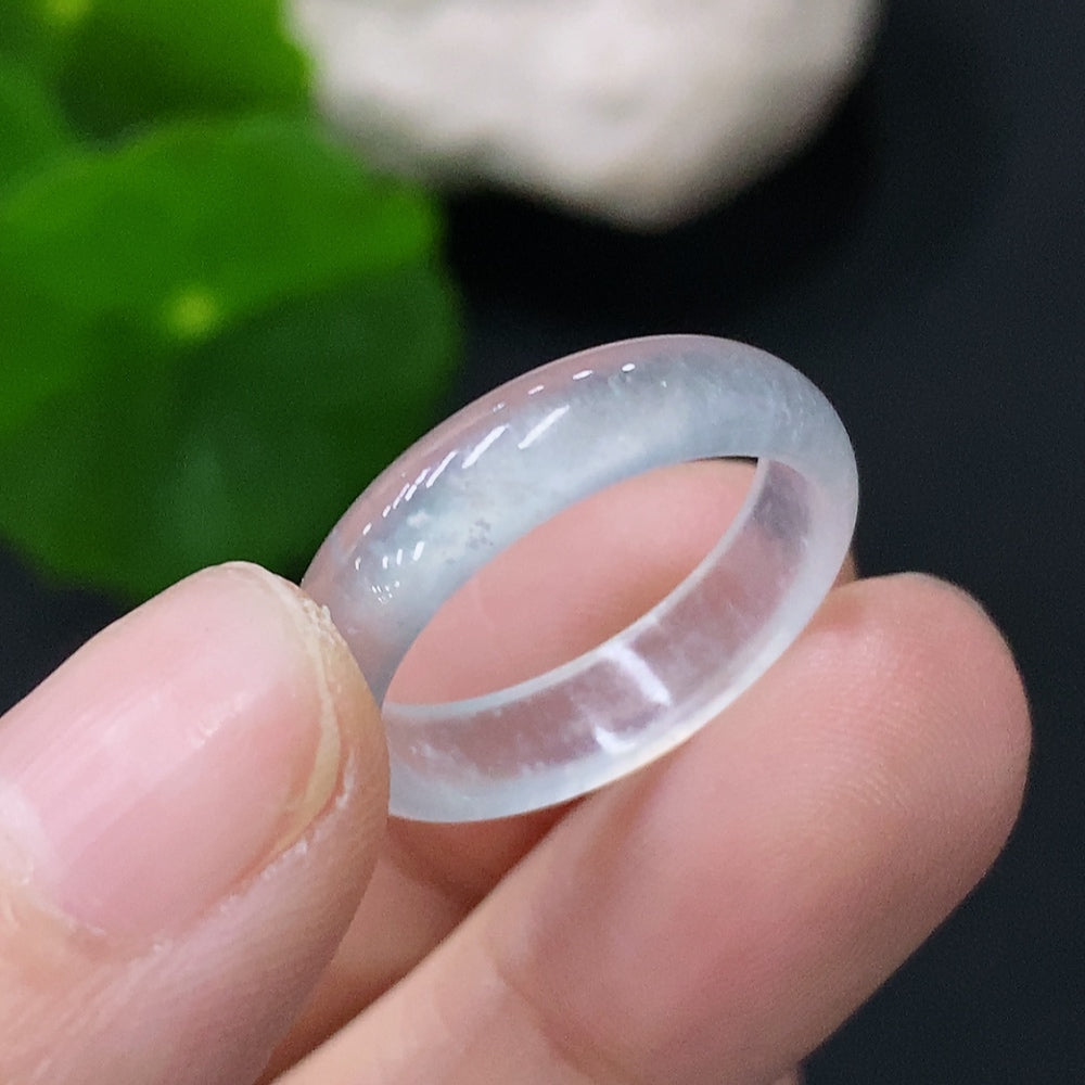 HUILIU HQ jadeite ring, size 13, with a sleek design and approximately 1.76g weight, showcasing smooth jade gemstone.
