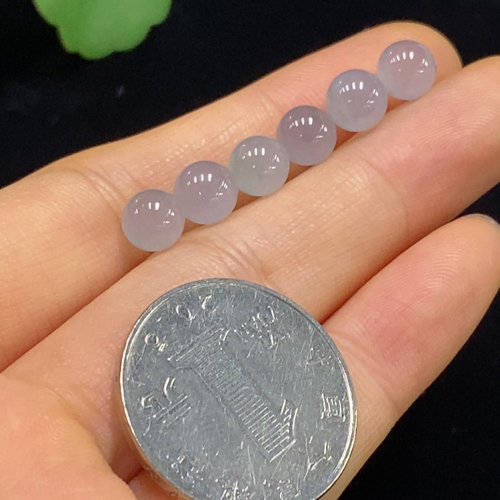 Huiliu HQ Jadeite round beads, natural green jewelry beads, sold as a lot, certified jade stone for crafting or jewelry making.