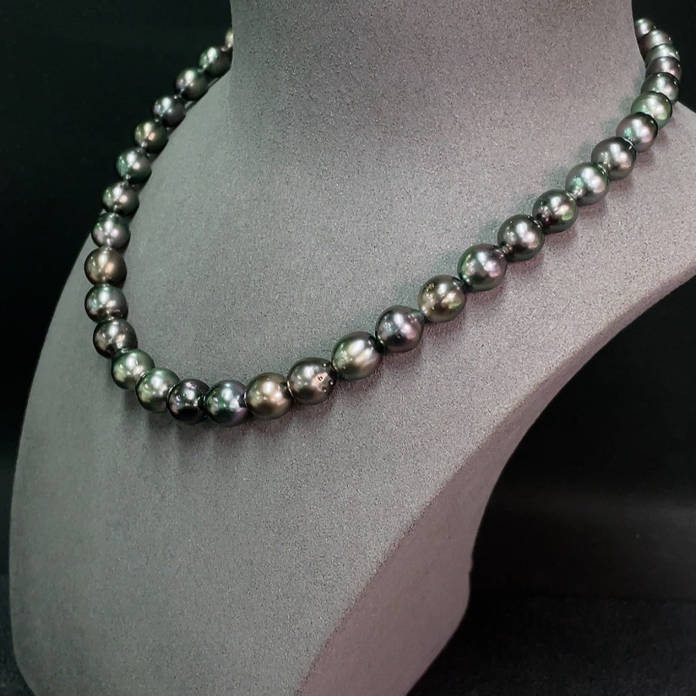 HUILIU HQ sea pearl strand with undetermined color, non-gold, 7.9-10.4mm size, weighing approximately 51.63g, natural pearl jewelry