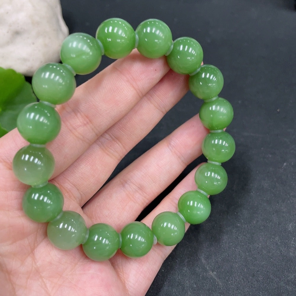 Hetian Jade Bracelet, about 11.6mm, Total Weight about 45.8g