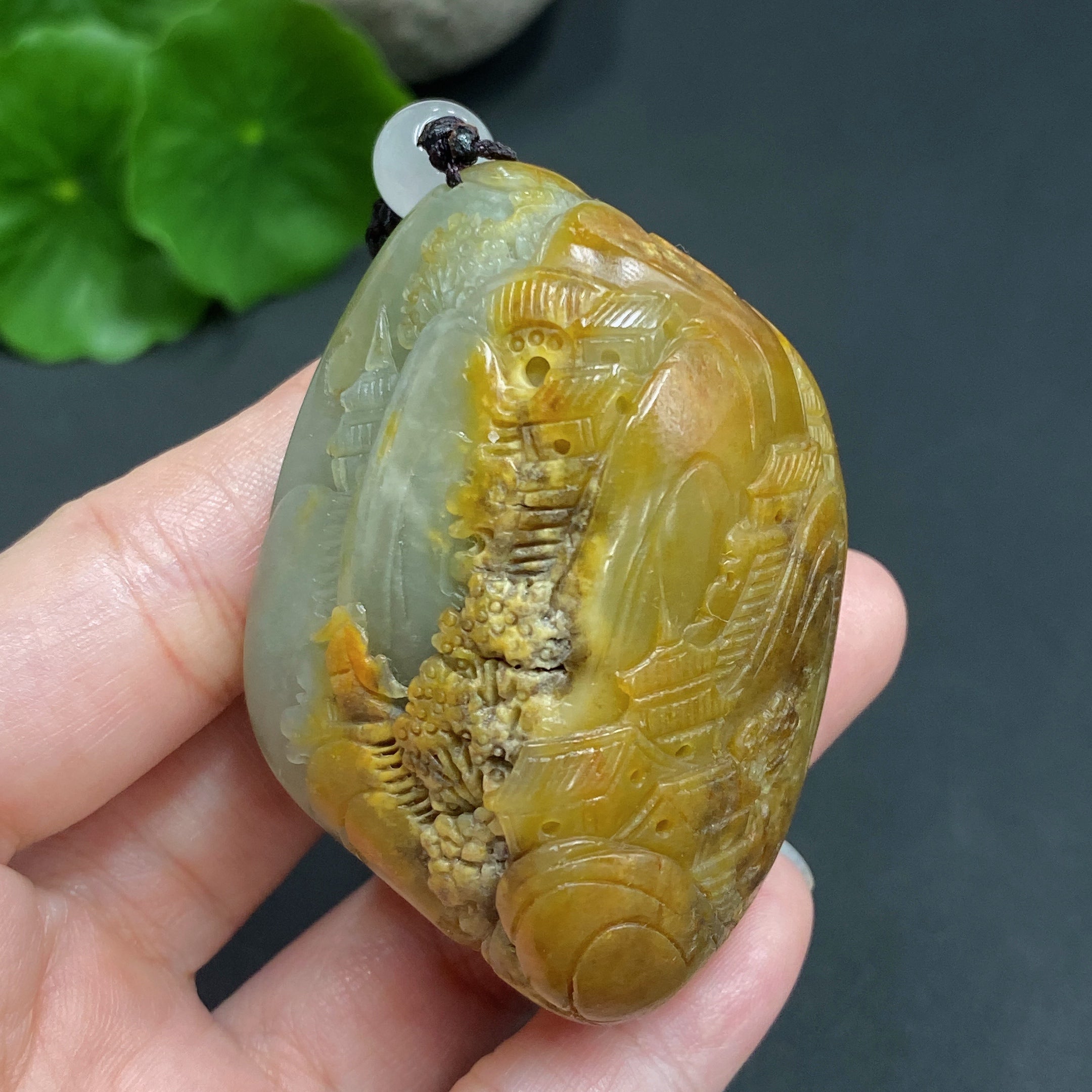Hetian Jade Seed Material Handheld Piece - Landscape