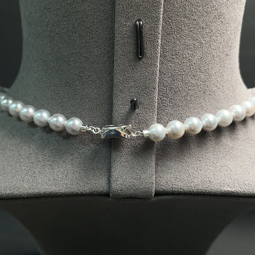 Seawater Pearl Necklace Non-Gold Color Origin Undetermined Size Approx. 6.8mm