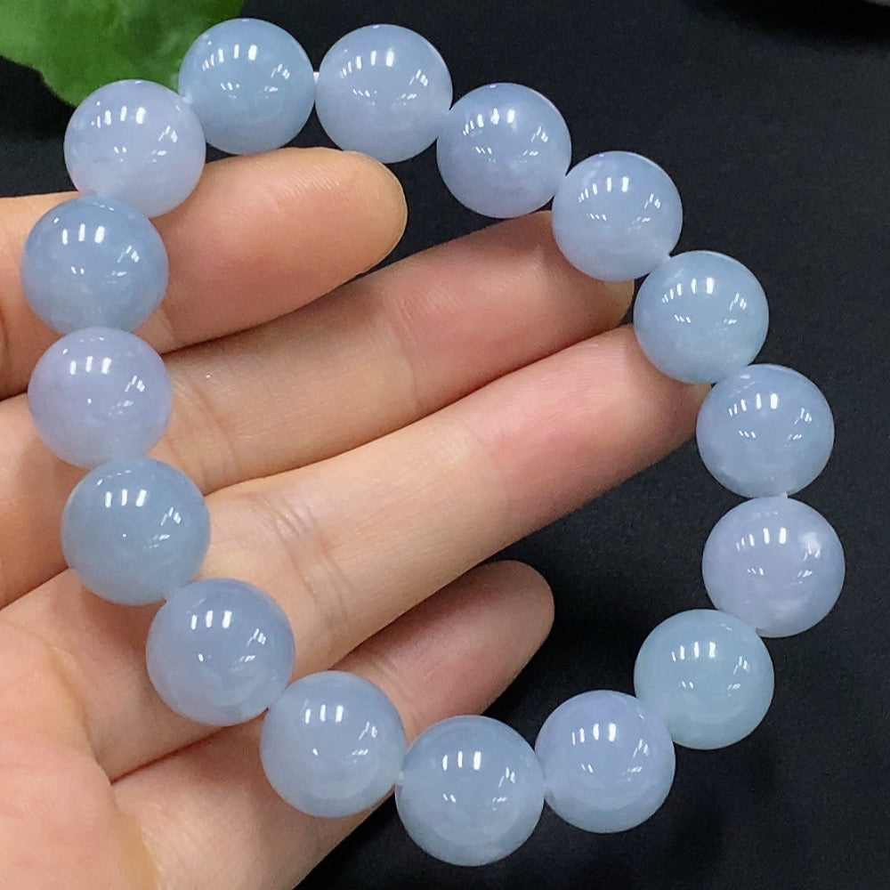 Jadeite Bracelet Approx. 12.3mm Beads Total Weight About 47.94g