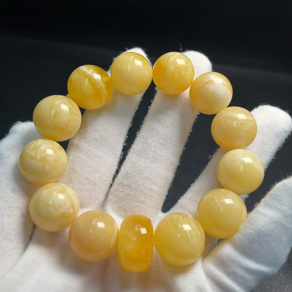 Amber Beeswax Bracelet Total Weight Approx. 30.94g Size 16.3mm