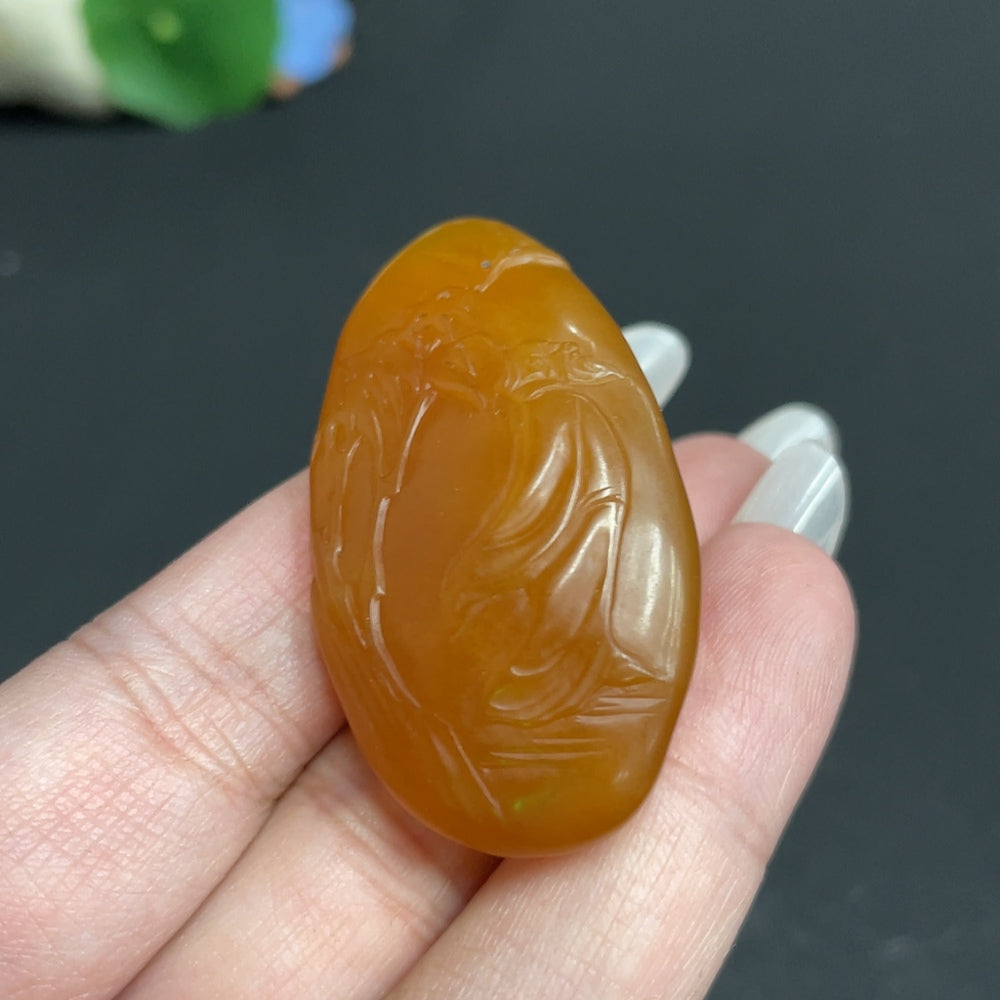 Shoushan Stone Ornament - Leisurely and Content, Total Weight Approx. 25.2g