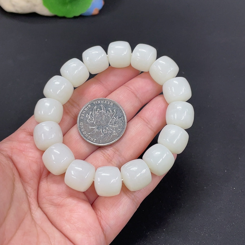 Hetian Jade Bracelet, approx. 13.6mm, total weight approx. 72.2g