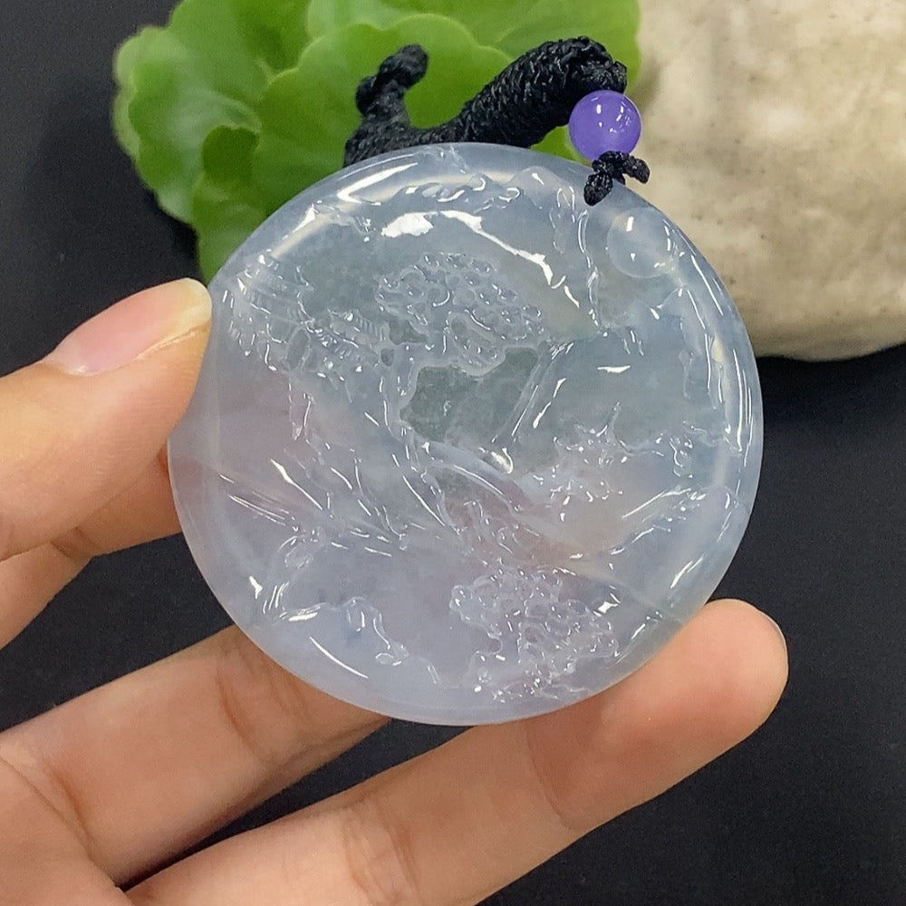 Jadeite Landscape Pendant Total Weight Approx. 32.8g
