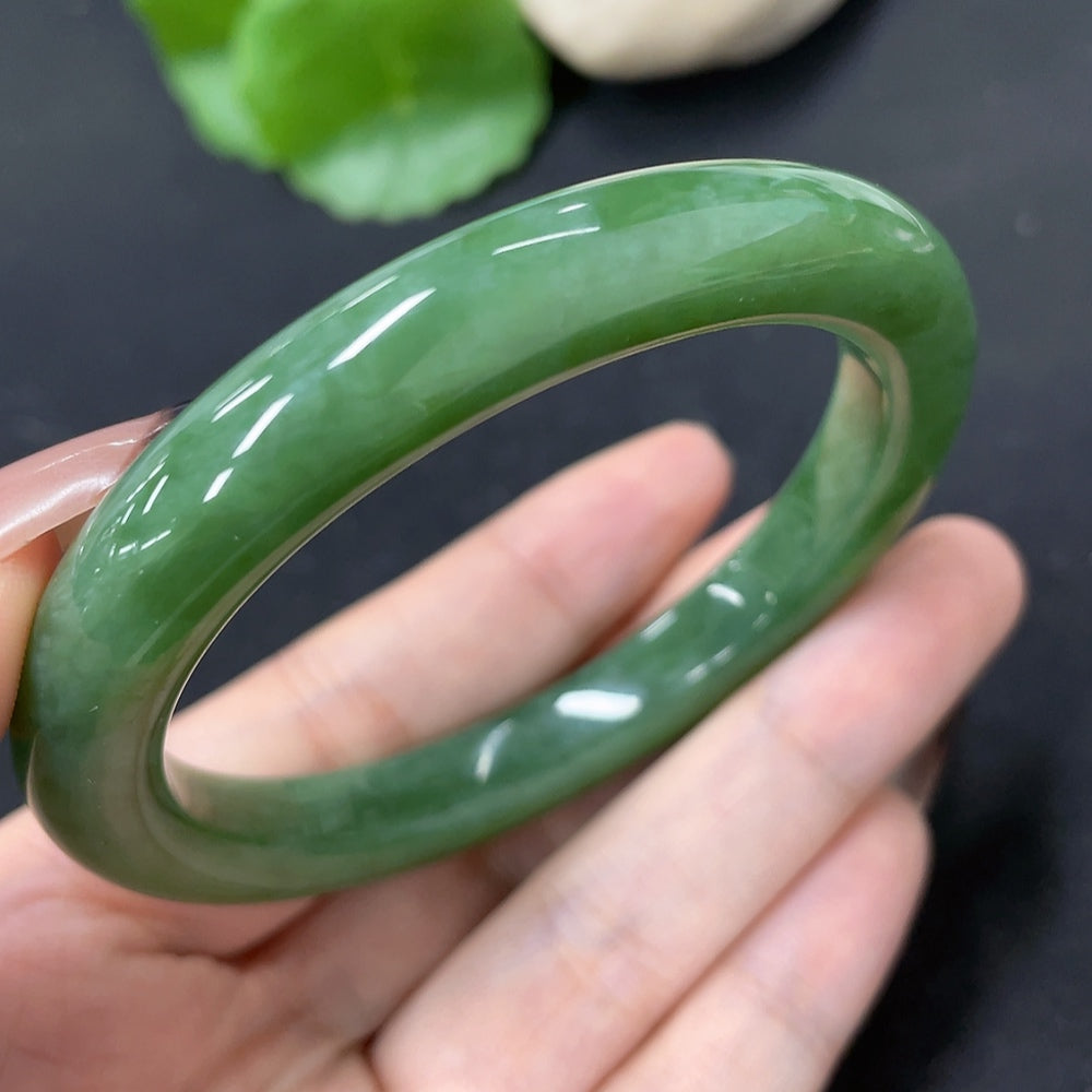 Hetian Jade Round Bracelet Size 56.3 Total Weight Approx. 41.3g