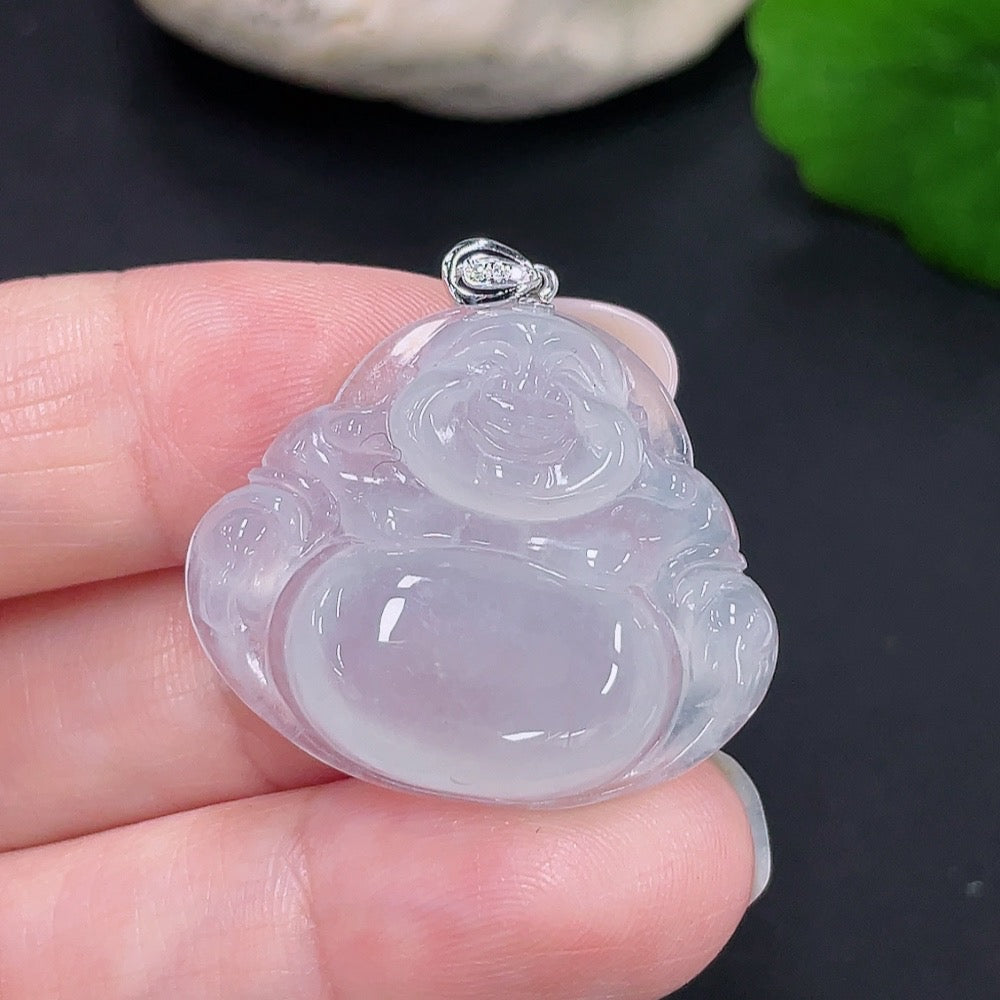 Jadeite Buddha Pendant 18K Gold Total Weight Approx. 6.6g (Non-Diamond)