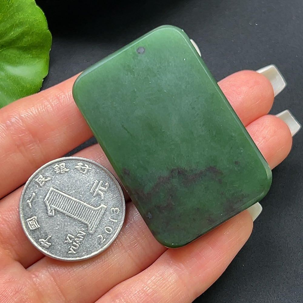 Green Hetian Jade Plain Pendant