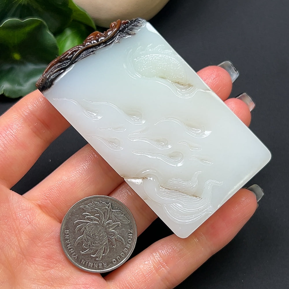 Hetian Jade Enlightenment Pendant Total Weight Approx.90g