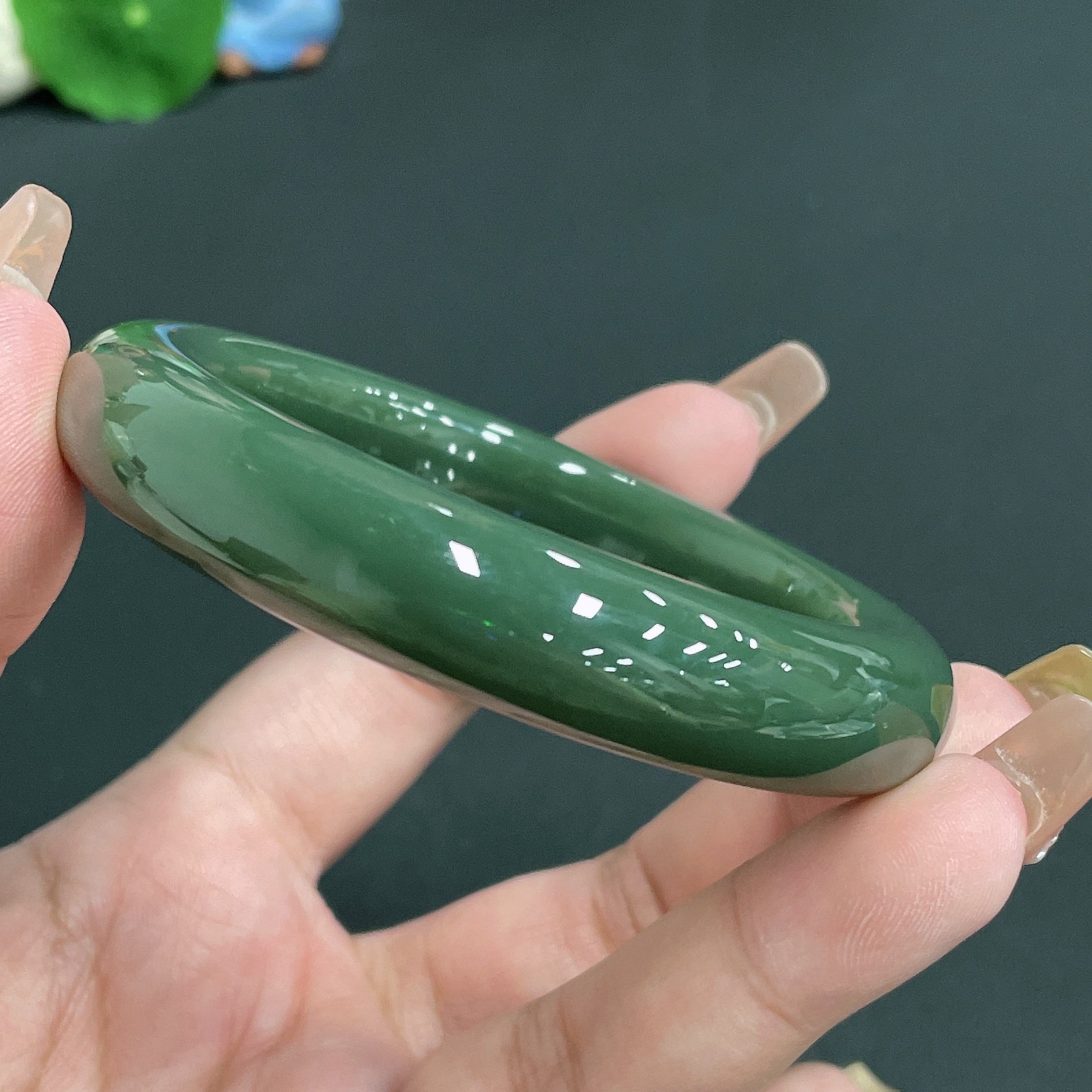 Hetian Jade Round Bracelet Size 56.7 Total Weight Approx. 70.33g