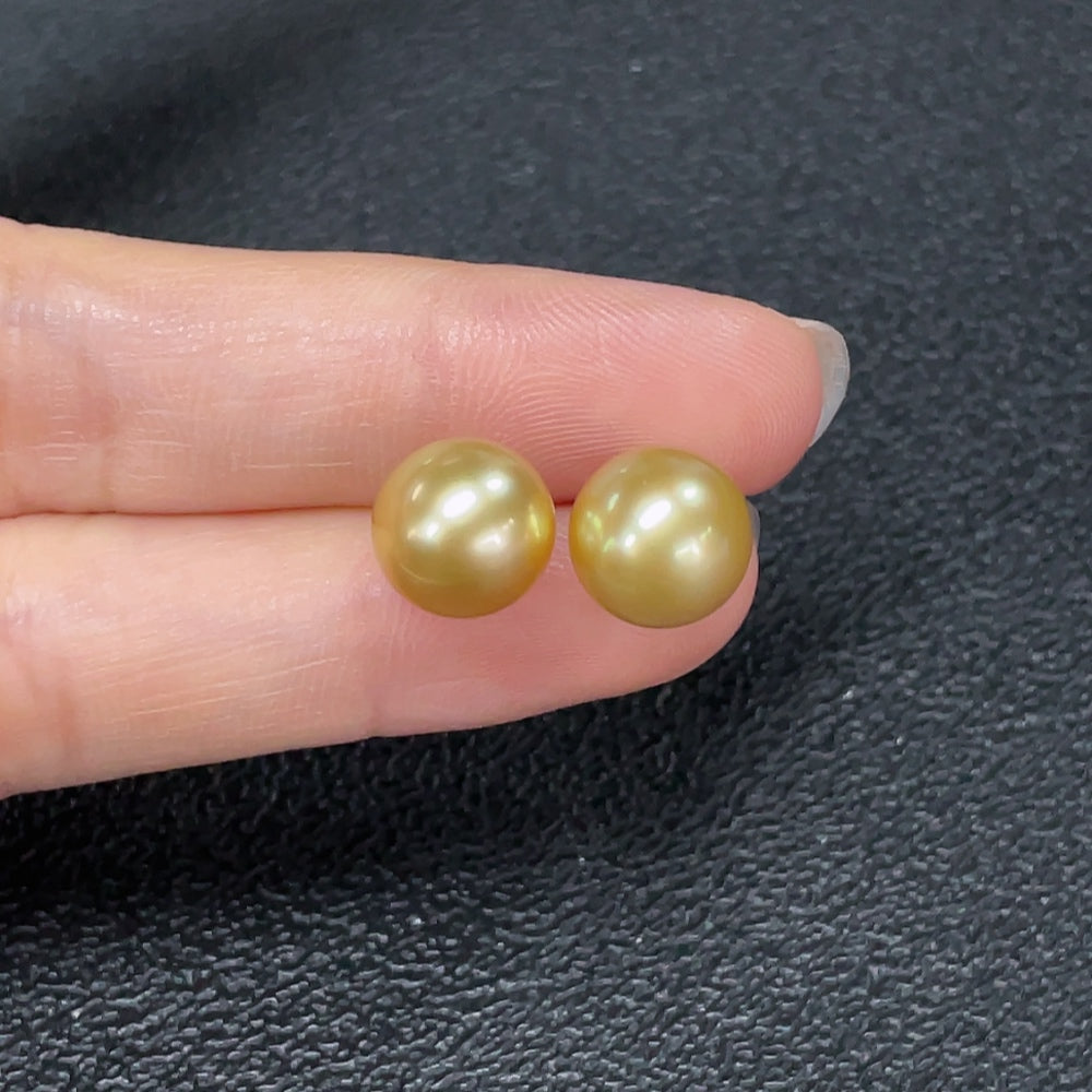 Seawater Pearl Earrings 18k Gold Color Origin Undetermined