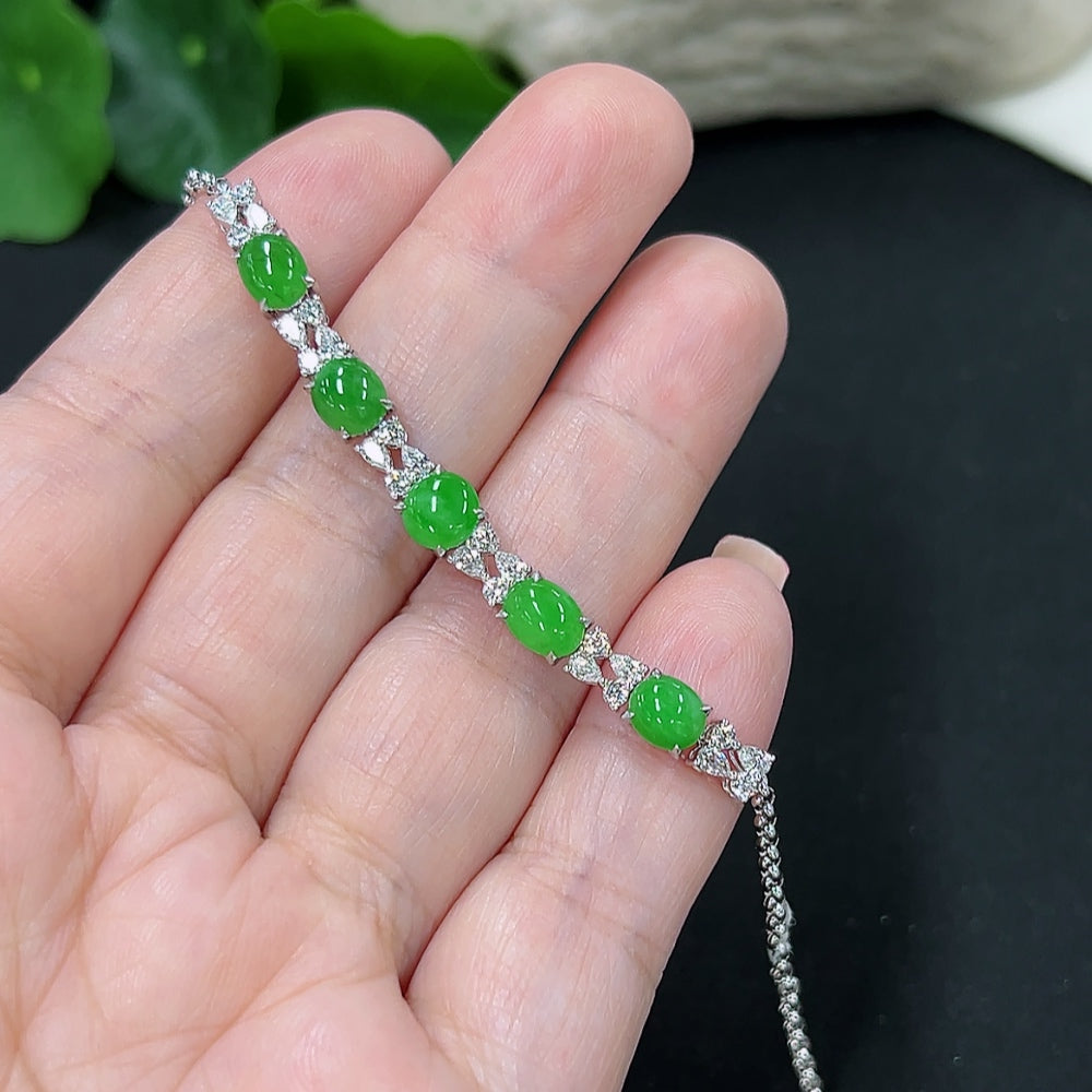 Jadeite Inlaid Bracelet 18K Gold (Non-Diamond)