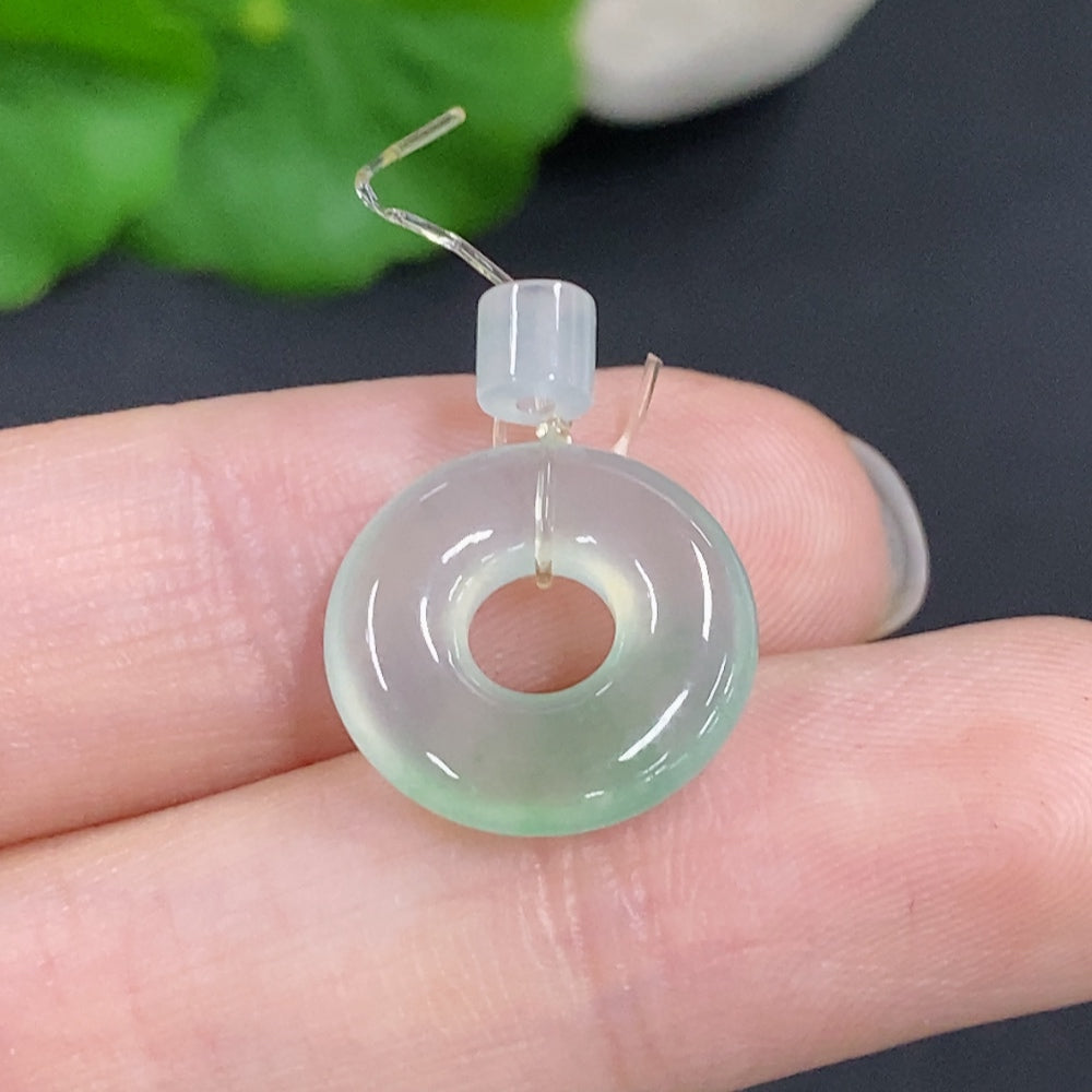 Jadeite Button Pendant Total Weight Approximately 1.6g