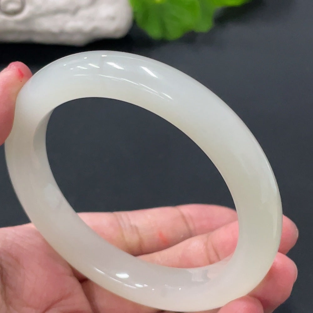 Hetian Jade Round Bracelet Total Weight Approx.60.5g Size 58.8