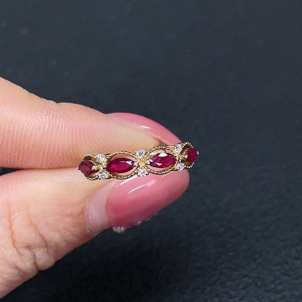 Ruby Ring (Non-Diamond, 35% Au, Approx. 1.58g, Size 12, Filled)