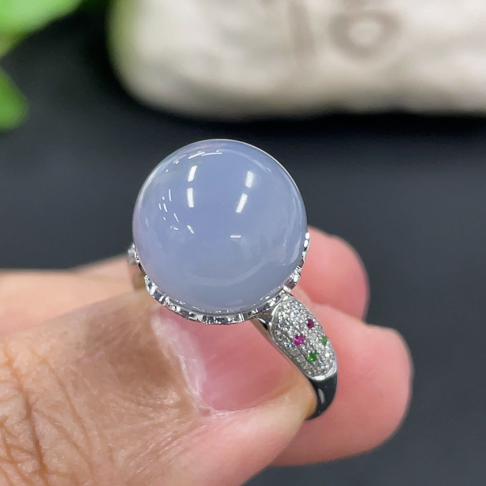 Jadeite Bezel Ring in 18K Gold, Approx. 7g with Diamond Accents (Colorless)