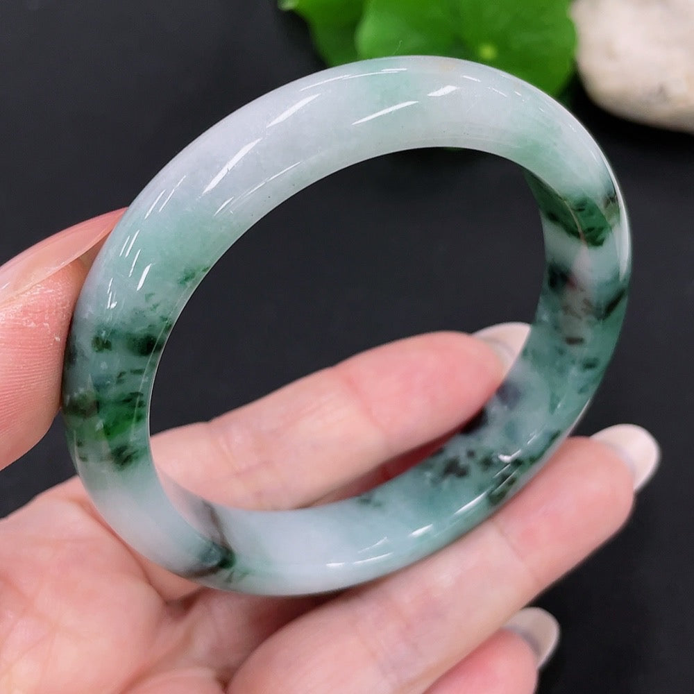Jadeite Round Bangle Total Weight Approx. 47.69g Containing Other Mineral Components Size 54.9